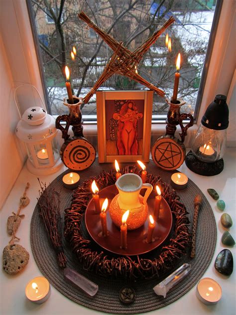Pagan altar preparation